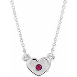 Sterling Silver Chatham¬Æ Created Ruby Heart 16" Necklace                -86335:60035:P-ST-WBC