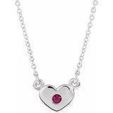 14K White Chatham¬Æ Created Ruby Heart 16" Necklace                -86335:60032:P-ST-WBC