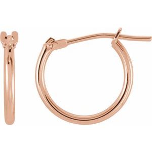 14K Rose 12.5 mm Hinged Hoop Earrings -19100:601:P-ST-WBC