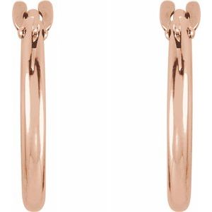 14K Rose 12.5 mm Hinged Hoop Earrings -19100:601:P-ST-WBC