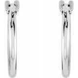 14K White 12.5 mm Hinged Hoop Earrings -19100:600:P-ST-WBC