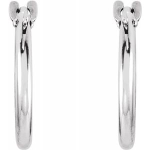 14K White 12.5 mm Hinged Hoop Earrings -19100:600:P-ST-WBC