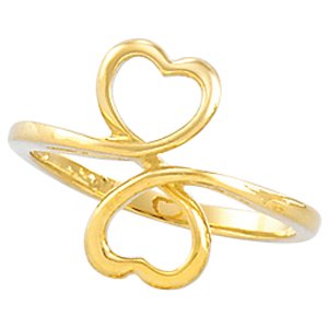 10K Yellow 14 mm Double Heart Ring-5235:11025:P-ST-WBC