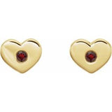 14K Yellow Mozambique Garnet Heart Earrings          -86336:605:P-ST-WBC