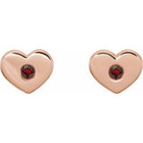 14K Rose Mozambique Garnet Heart Earrings          -86336:606:P-ST-WBC