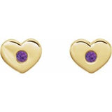 14K Yellow Amethyst Heart Earrings            -86336:610:P-ST-WBC