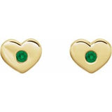14K Yellow Chatham¬Æ Lab-Created Emerald Heart Earrings       -86336:625:P-ST-WBC