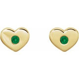 14K Yellow Emerald Heart Earrings                -86336:620:P-ST-WBC