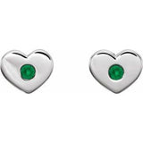 Sterling Silver Chatham¬Æ Lab-Created Emerald Heart Earrings       -86336:628:P-ST-WBC
