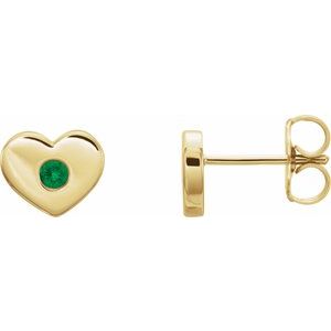 14K Yellow Emerald Heart Earrings                -86336:620:P-ST-WBC