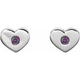 14K White Chatham¬Æ Lab-Created Alexandrite Heart Earrings      -86336:634:P-ST-WBC