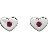 Platinum Ruby Heart Earrings                   -86336:642:P-ST-WBC