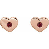 14K Rose Ruby Heart Earrings                   -86336:641:P-ST-WBC