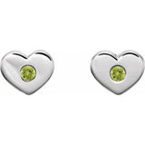 Platinum Peridot Heart Earrings                     -86336:652:P-ST-WBC