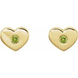 14K Yellow Peridot Heart Earrings                     -86336:650:P-ST-WBC