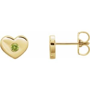 14K Yellow Peridot Heart Earrings                     -86336:650:P-ST-WBC