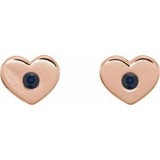 14K Rose Chatham¬Æ Lab-Created Blue Sapphire Heart Earrings   -86336:661:P-ST-WBC