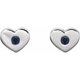 Platinum Chatham¬Æ Lab-Created Blue Sapphire Heart Earrings   -86336:662:P-ST-WBC