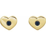 14K Yellow Chatham¬Æ Lab-Created Blue Sapphire Heart Earrings   -86336:660:P-ST-WBC
