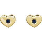 14K Yellow Blue Sapphire Heart Earrings                      -86336:655:P-ST-WBC