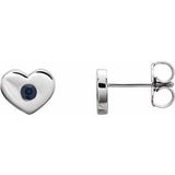 Sterling Silver Chatham¬Æ Lab-Created Blue Sapphire Heart Earrings   -86336:663:P-ST-WBC