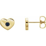 14K Yellow Chatham¬Æ Lab-Created Blue Sapphire Heart Earrings   -86336:660:P-ST-WBC