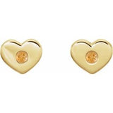 14K Yellow Citrine Heart Earrings                          -86336:670:P-ST-WBC