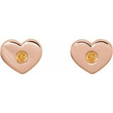 14K Rose Citrine Heart Earrings                          -86336:671:P-ST-WBC