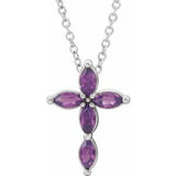 Platinum Chatham¬Æ Created Alexandrite Cross Necklace-R42377:6113:P-ST-WBC