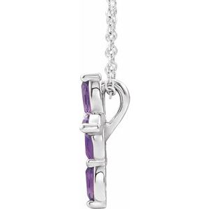 Platinum Chatham¬Æ Created Alexandrite Cross Necklace-R42377:6113:P-ST-WBC