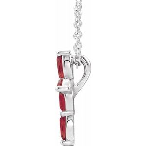 Platinum Chatham¬Æ Created Ruby Cross Necklace-R42377:6123:P-ST-WBC