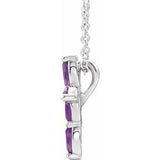 Platinum Amethyst Cross Necklace-R42377:6083:P-ST-WBC