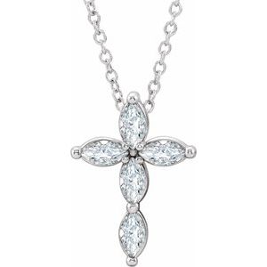 Platinum Diamond Cross Necklace-R42377:6098:P-ST-WBC