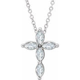 Platinum Sapphire Cross Necklace-R42377:6093:P-ST-WBC