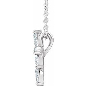 Platinum Sapphire Cross Necklace-R42377:6093:P-ST-WBC