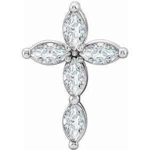 Platinum Sapphire Cross Pendant-R42377:6059:P-ST-WBC