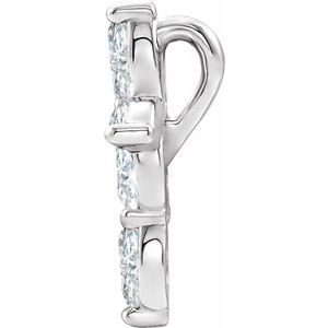 Platinum Sapphire Cross Pendant-R42377:6059:P-ST-WBC