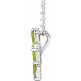 Platinum Peridot Cross Necklace-R42377:6128:P-ST-WBC