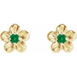 14K Yellow Youth Imitation May Birthstone Flower Earrings -86737:621:P-ST-WBC