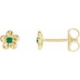 14K Yellow Youth Imitation May Birthstone Flower Earrings -86737:621:P-ST-WBC