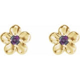 14K Yellow Youth Imitation June Birthstone Flower Earrings -86737:626:P-ST-WBC