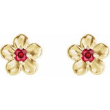 14K Yellow Youth Imitation July Birthstone Flower Earrings -86737:631:P-ST-WBC