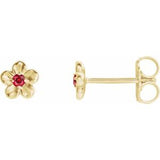 14K Yellow Youth Imitation July Birthstone Flower Earrings -86737:631:P-ST-WBC