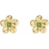 14K Yellow Youth Imitation August Birthstone Flower Earrings -86737:636:P-ST-WBC