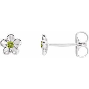 Platinum Youth Imitation August Birthstone Flower Earrings -86737:638:P-ST-WBC