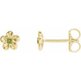 14K Yellow Youth Imitation August Birthstone Flower Earrings -86737:636:P-ST-WBC