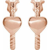14K Rose 14 mm Heart Rope Hoop Earrings-653402:602:P-ST-WBC