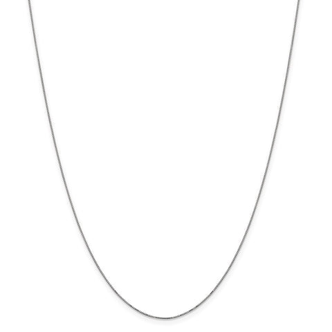 14k White Gold Carded .5mm Box Chain-WBC-5BW-20