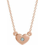 14K Rose Blue Zircon Heart 16" Necklace  -86335:60058:P-ST-WBC