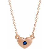 14K Rose Chatham¬Æ Created Blue Sapphire Heart 16" Necklace-86335:60046:P-ST-WBC